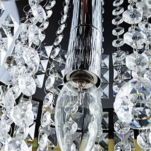 Surpars Home Flush Mount Silver Crystal Chandelier