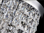 Surpars Home Flush Mount Silver Crystal Chandelier