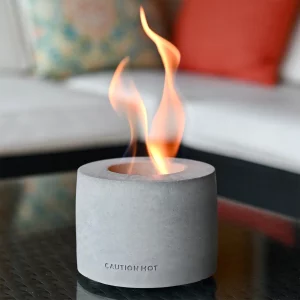 Tabletop Fireplace - Personal Fireplace,Concrete Fire Pit Rubbing Alcohol Indoor Fire Bowl Indoor Smores Maker Mini Fire Pit