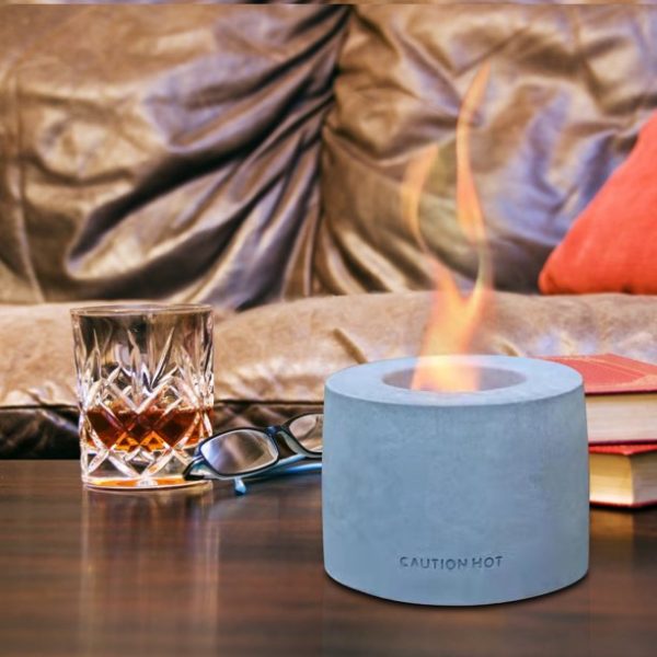 Tabletop Fireplace - Personal Fireplace,Concrete Fire Pit Rubbing Alcohol Indoor Fire Bowl Indoor Smores Maker Mini Fire Pit