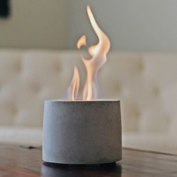 Tabletop Fireplace - Personal Fireplace,Concrete Fire Pit Rubbing Alcohol Indoor Fire Bowl Indoor Smores Maker Mini Fire Pit