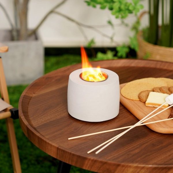 Tabletop Fireplace - Personal Fireplace,Concrete Fire Pit Rubbing Alcohol Indoor Fire Bowl Indoor Smores Maker Mini Fire Pit