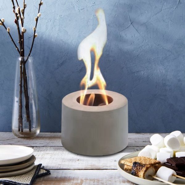 Tabletop Fireplace - Personal Fireplace,Concrete Fire Pit Rubbing Alcohol Indoor Fire Bowl Indoor Smores Maker Mini Fire Pit