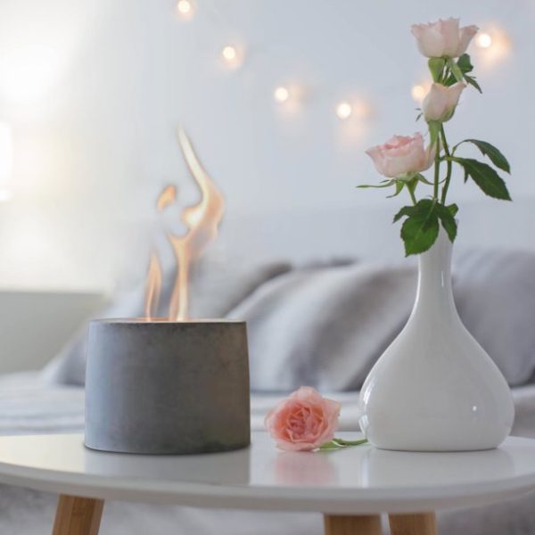 Tabletop Fireplace - Personal Fireplace,Concrete Fire Pit Rubbing Alcohol Indoor Fire Bowl Indoor Smores Maker Mini Fire Pit