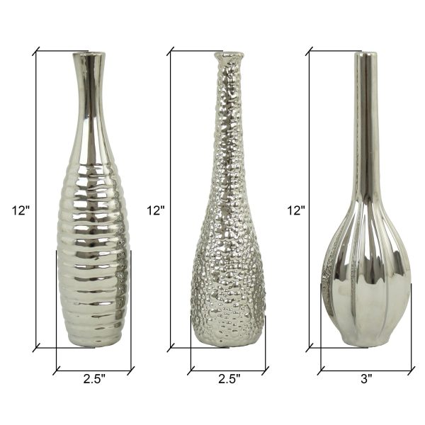 Tianna Silver Vases (Set of 3)