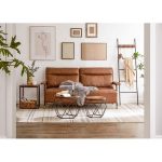 Vasagle Round Coffee Table Set of 2, Side End Table with Steel Frame for Living Room,Rustic Brown and Black