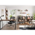 Vasagle Round Coffee Table Set of 2, Side End Table with Steel Frame for Living Room,Rustic Brown and Black