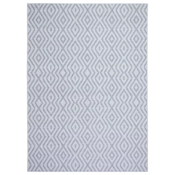 Wanda June Home Diamond Washable Area Rug, Light Grey, 3'9" x 5'5" by Miranda Lambert