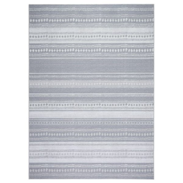 Wanda June Home Stripe Washable Area Rug, Light Grey, 3'9" x 5'5" by Miranda Lambert