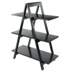 Winsome Wood Aaron 3-Tier A-Frame Shelf, Black Finish
