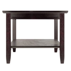Winsome Wood Genoa Coffee Glass Top Table, Espresso Finish img 5