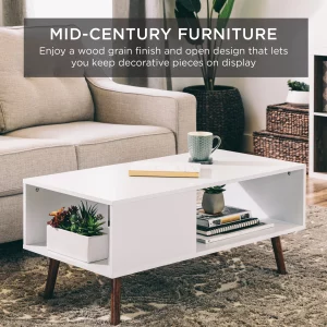 Wooden Mid-Century Modern Coffee Accent Table Furniture Image 2