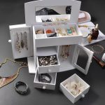 Yescom Wooden Jewelry Box, with Built-in Mirror