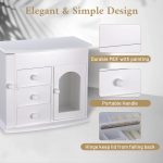 Yescom Wooden Jewelry Box, with Built-in Mirror