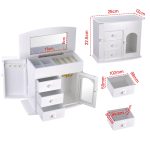 Yescom Wooden Jewelry Box, with Built-in Mirror