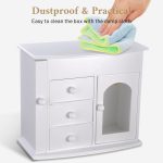 Yescom Wooden Jewelry Box, with Built-in Mirror