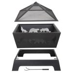 ZENSTYLE Barrone Fire Pit Outdoor Patio Stove Firepit Brazier Fireplace