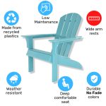 Zenvida Matanzas Adirondack Chair Resin Outdoor Patio Furniture