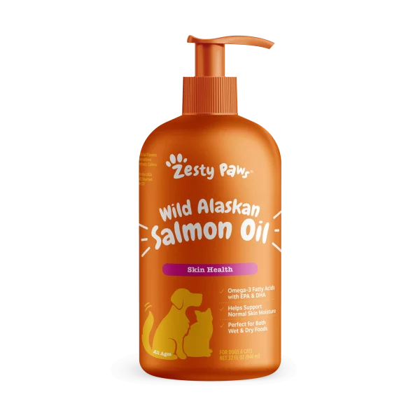 Zesty Paws Pure Wild Alaskan Salmon Oil for Cats and Dogs, 32 Fl. Oz.
