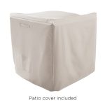 Mainstays Greyson Square 4 Pc Outdoor Patio Sectional Set, Beige/Black Steel Cushion