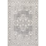 nuLOOM Mia Machine Washable Geometric Medallion Area Rug, 5' x 8', Light Gray