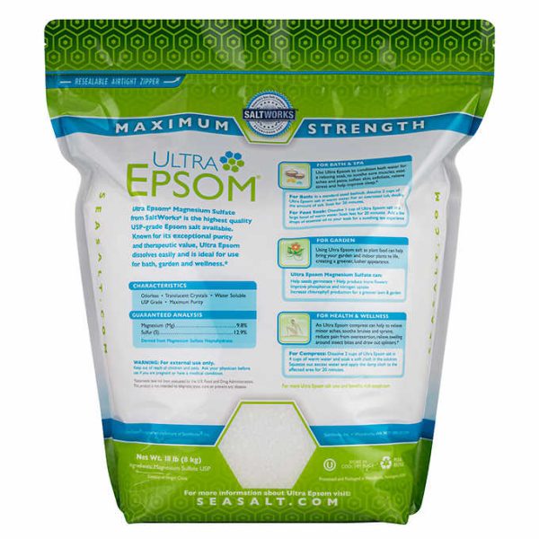 Ultra Epsom Unscented Bath Salt, 18 Pound Bag