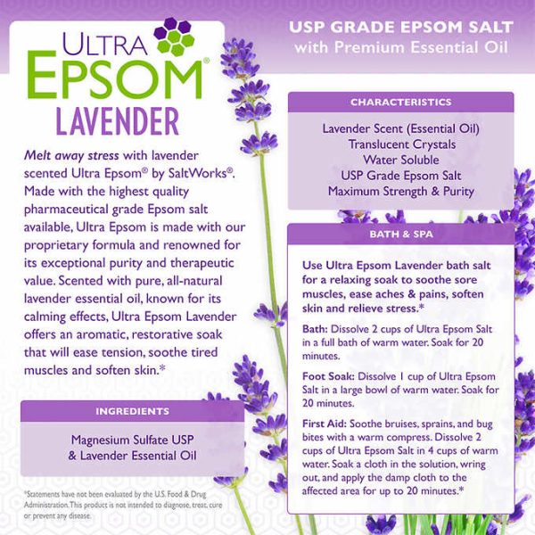 Ultra Epsom Lavender Bath Salts, 18 Pound Bag