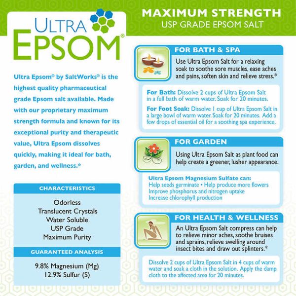 Ultra Epsom Unscented Bath Salt, 18 Pound Bag