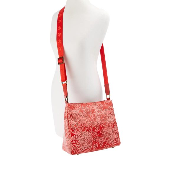 Anuschka Tooled Embossed Leather Crossbody with Adjustable Strap