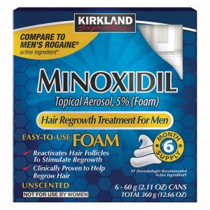 Kirkland Signature Hair Regrowth Treatment Minoxidil Foam for Men, 2.11 oz, 6-count