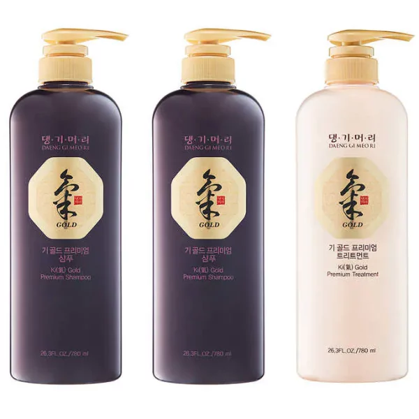 Daeng Gi Meo Ri Ki Gold Premium Shampoo and Treatment Set, 3-pack