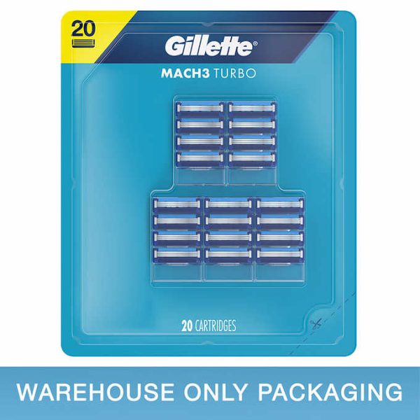 Gillette Mach3 Turbo Cartridge Refills, 20-count