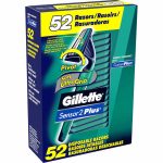 Gillette Sensor 2 Plus Disposable Razors, 52-count