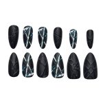 CliqOnU Press On Nails Long Stiletto 3D Textured