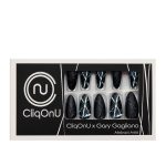 CliqOnU Press On Nails Long Stiletto 3D Textured