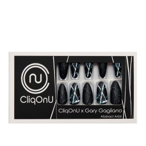 CliqOnU Press On Nails Long Stiletto 3D Textured