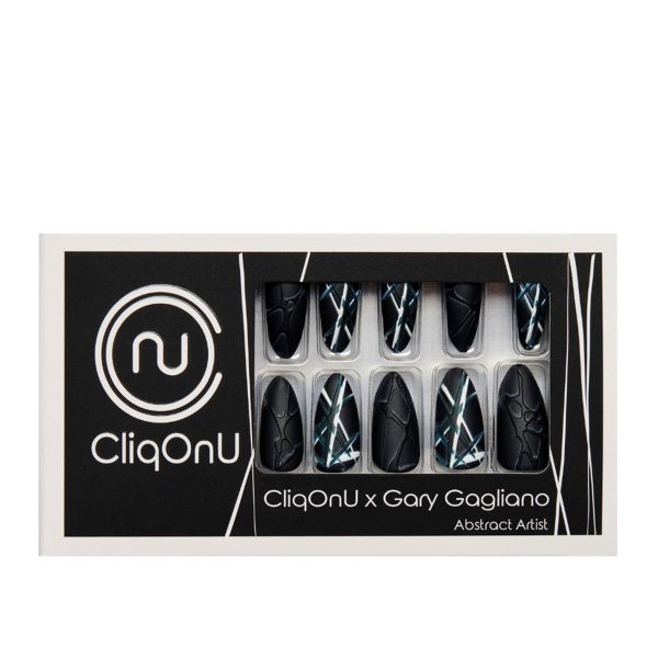 CliqOnU Press On Nails Long Stiletto 3D Textured