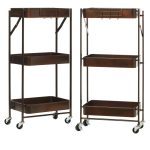 Origami 3-Tier Rolling Foldable Cart - Set of 2