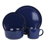10 Strawberry Street Double Line 16-Piece Dinnerware Set