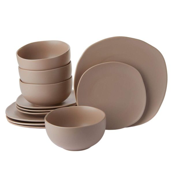 august & leo 12-piece Porcelain Dinnerware Set