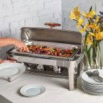 Denmark 5pc 9.5qt Stainless Steel Roll Top Rectangular Chafing Dish