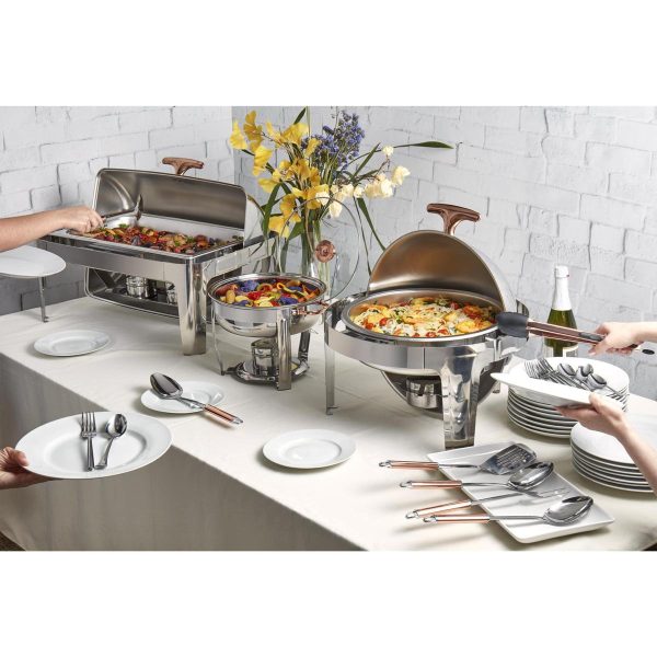Denmark 5pc 9.5qt Stainless Steel Roll Top Rectangular Chafing Dish