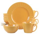 Gibson Home Cairo Sunset 12-Piece Ceramic Dinnerware Set in Orange