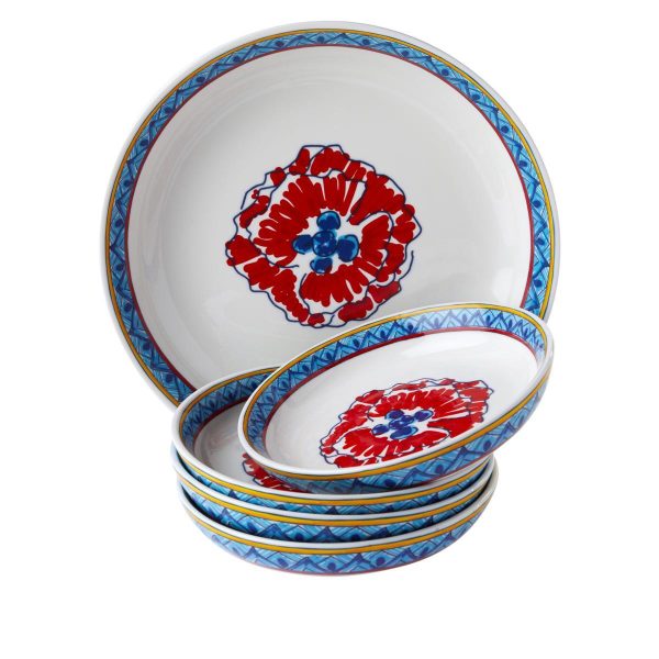 Lidia's Kitchen Four Pasta Bowls and Serving Bowl Set