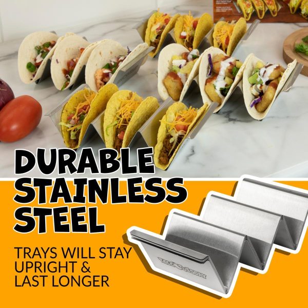Taco Tuesday Stainless Steel 4-Piece Taco Holder Set 125-1562