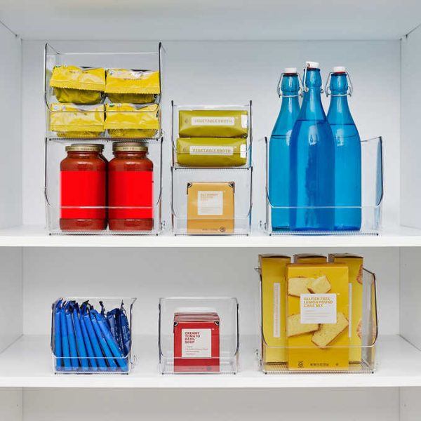 iDESIGN Stacking Open Front Pantry Bins, 8-piece Set