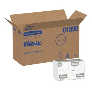 Kleenex Multifold Paper Towels 1-ply, White, 1 Case, 2400-count, 16-pack
