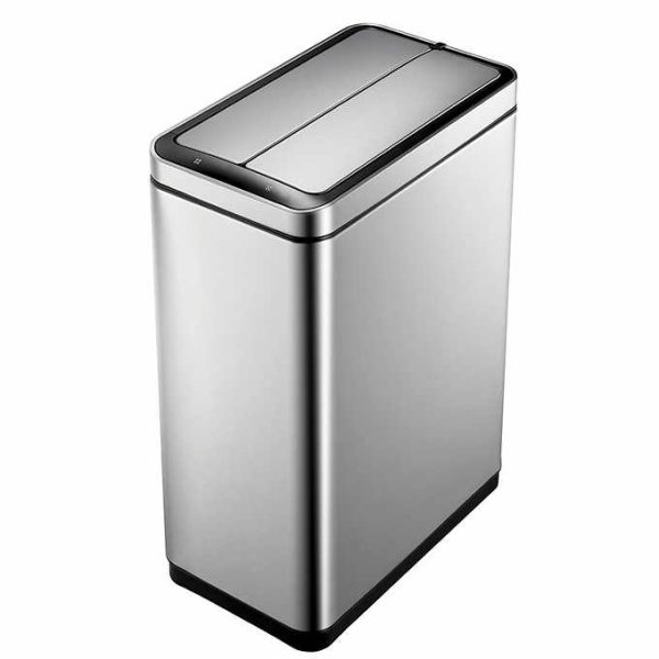 Deluxe Phantom 45 Liter Stainless Steel Dual Wing Motion Sensor Trash Can