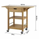 TRINITY 24" Bamboo Kitchen Cart with Drop Leaf