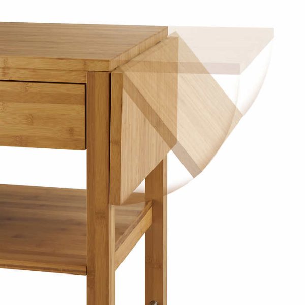 TRINITY 24" Bamboo Kitchen Cart with Drop Leaf